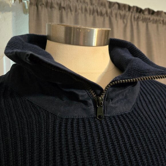 G-Star Raw Men's Medium Navy Blue 1/4 Zip Collared Pull Over Sweater - Picture 4 of 13